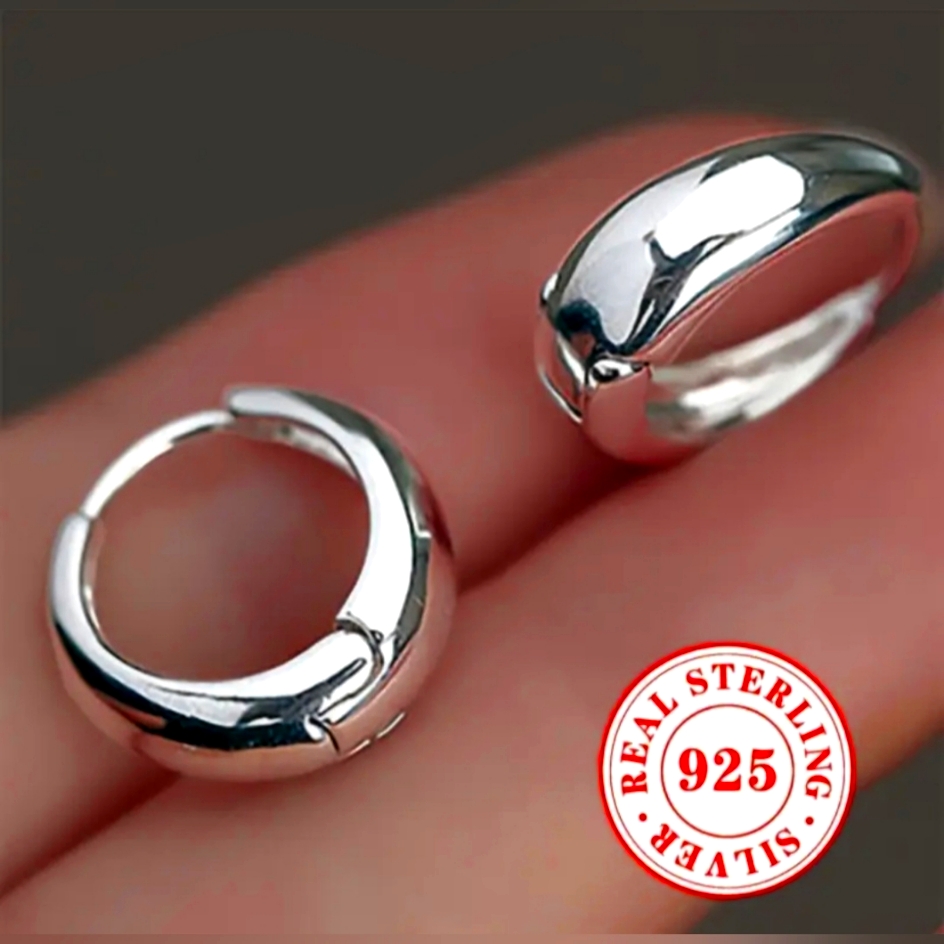 S925 Silver Circular Earrings Stylish Small Circular Earrings Made Of 2.9 Grams